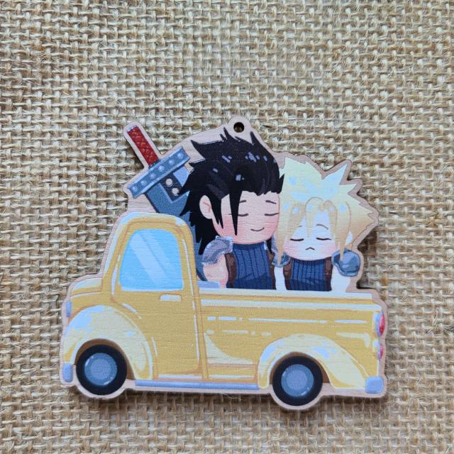 Cloud x Zack FFVII Wooden Charm