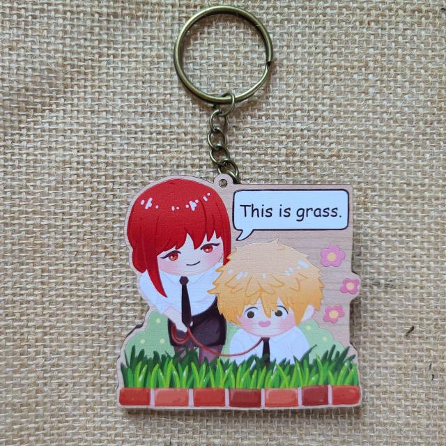 Chainsaw Man Makima and Denji Wooden Charm