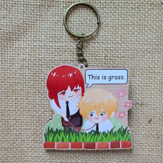 Chainsaw Man Makima and Denji Wooden Charm