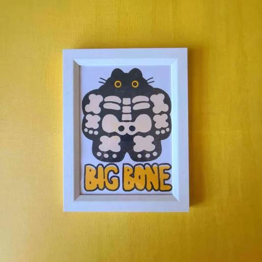 Big Bone 5x7 Risograph Print